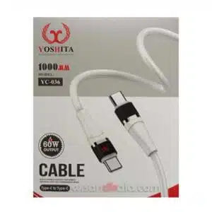 کابل شارژر و کابل دیتای یوشیتا تایپ C به C مدل YC036