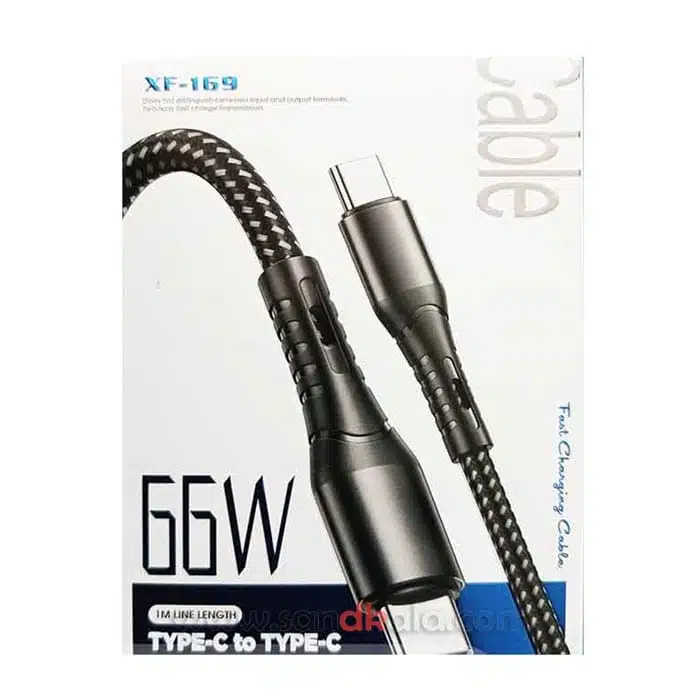 کابل شارژر و کابل دیتای تایپ C به C مدل XF169