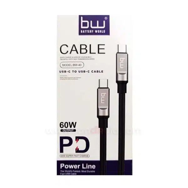 کابل شارژر BW 40 تایپ سی به تایپ سی