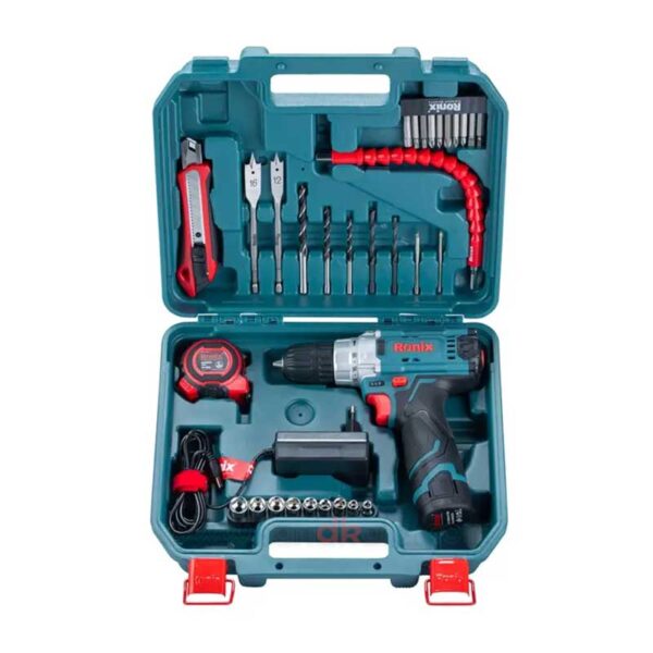 کیت دریل شارژی 12 ولت تک باتری 35 پارچه مدل RS-8611