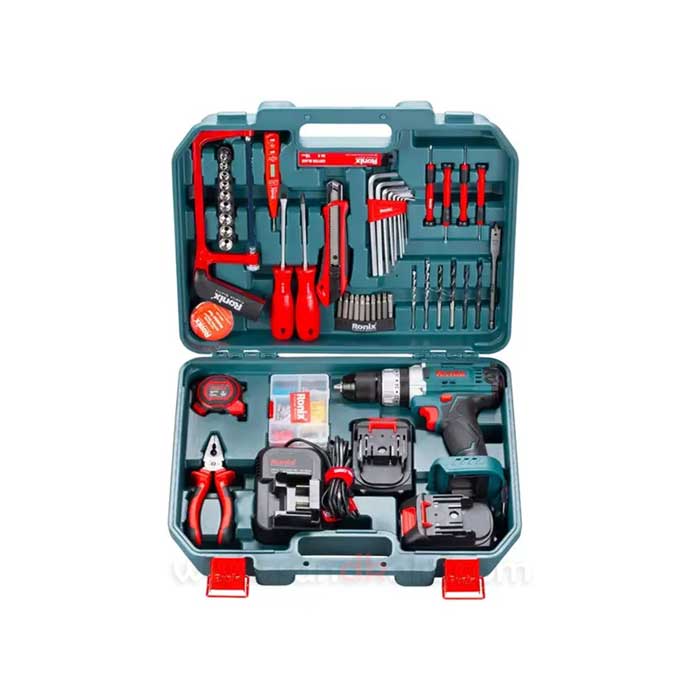 کیت دریل شارژی چکشی 20 ولت دو باتری 53 پارچه مدل RS-8620